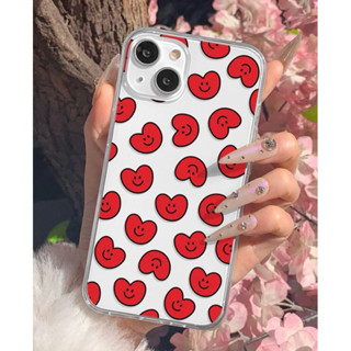 เคสไอโฟนใสหัวใจแดงยิ้ม i6-14promax (Case iphone) เคสมือถือ เคสหัวใจแดง เคสเกาหลี เคสการ์ตูน เคสมินิมอล เคสใสสกีนลาย