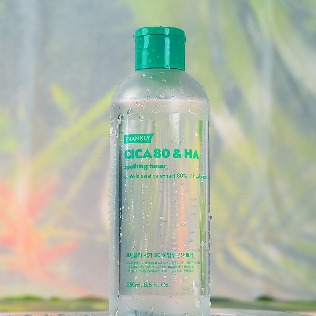 พร้อมส่ง-frankly-cica-80-and-ha-soothing-toner-250-ml-โทนเนอร์ออร์แกนิค-สารสกัดจากใบบัวบก