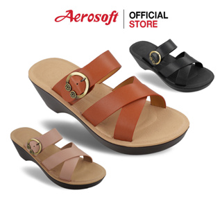 Aerosoft (แอโร่ซอฟ) รองเท้าแตะเพื่อสุขภาพผู้หญิงแบบสวม ส้นสูง 2.5 นิ้ว รุ่น FW8267