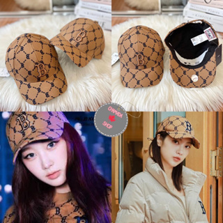 หมวก MLB dia Jacquard Monogram curved cap logo B boston แท้💯