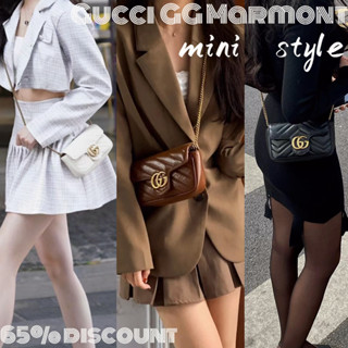 Gucci  GG Marmont super mini กระเป๋าถือ/กระเป๋าถือ/กระเป๋าสะพายข้าง