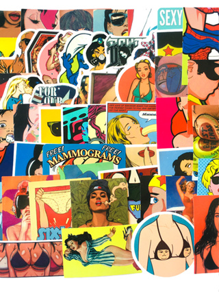 SEXY girl Poster square USA vintage Sticker WAIFU USA  japan ความงามเซ็กซี่ สติกเกอร์กันน้ำรูปแบบที่แตกต่างกัน 50ชิ้น