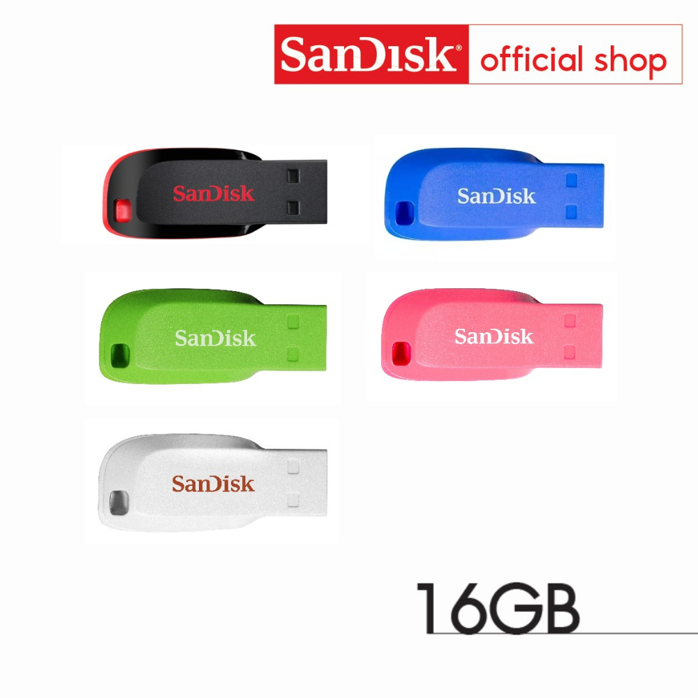 ภาพหน้าปกสินค้าSanDisk CRUZER BLADE USB แฟลชไดร์ฟ 16GB, USB2.0 (SDCZ50-016G) จากร้าน sandisk_thailand_officialshop บน Shopee