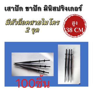 เสาปัก ขาปัก มินิสปริงเกอร์ (100 อัน) ขาปักสายไมโคร มีข้อล็อคไมโคร เสาปักมินิสปริงเกอร์(ยาว38ซม)