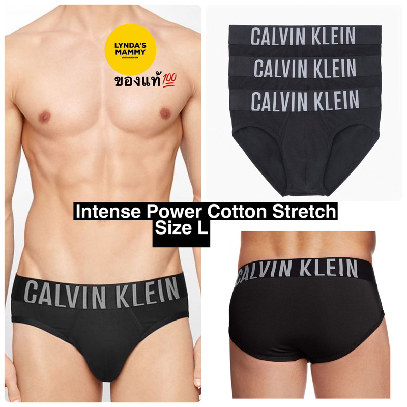 พร้อมส่ง-tr14-size-l-กางเกงชั้นในชาย-calvin-klein-intense-power-cotton-stretch-hip-brief