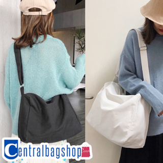 centralbagshop(C1786) กระเป๋าผ้าแคนวาสสะพายข้าง ใบใหญ่ใส่ของได้เยอะ