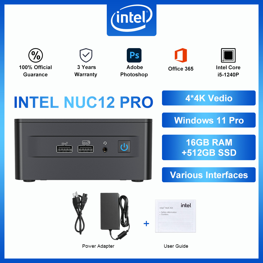 Intel NUC 12 Mini PC Kit NUC12WSHi5 (12Core i51240P 16GB RAM 512GB