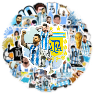 ✨พร้อมส่ง✨FOOTBALL worldcup Messi เมสซิ sticker สติกเกอร์กันน้ำรูปแบบที่แตกต่างกัน Argentina champion 50ชิ้น