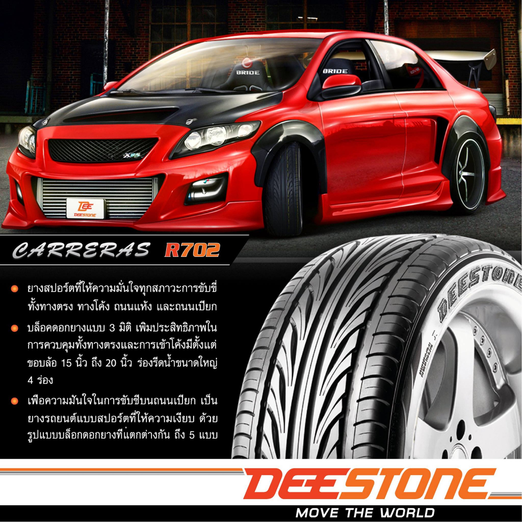 DEESTONE205/45R17 ยางรถยนต์ขอบ17 รุ่นR702 (4 เส้น) ยางใหม่ปี25 จำนวน 4 ...