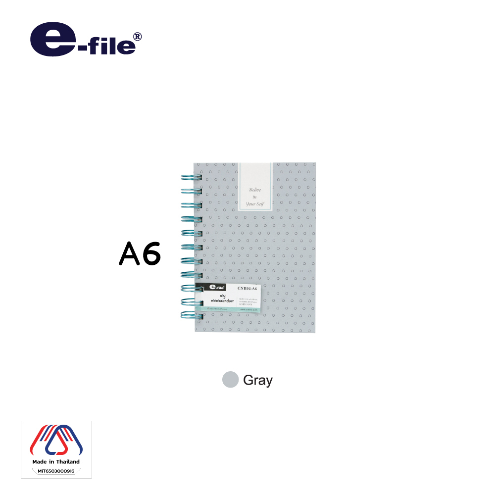 e-file-อี-ไฟล์-สมุดริมลวดพิมพ์ลาย-ขนาดa6-อี-ไฟล์-cnb92-สมุดโน๊ต-สมุดบันทึก-สมุดจดบันทึก-สมุดจด-คละสี