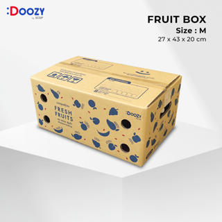 กล่องใส่ผลไม้หนา 5 ชั้น กล่องพัสดุฝาชน  ขนาด M ( 27x43x20 ซม.)  แพ็ก 10 ใบ