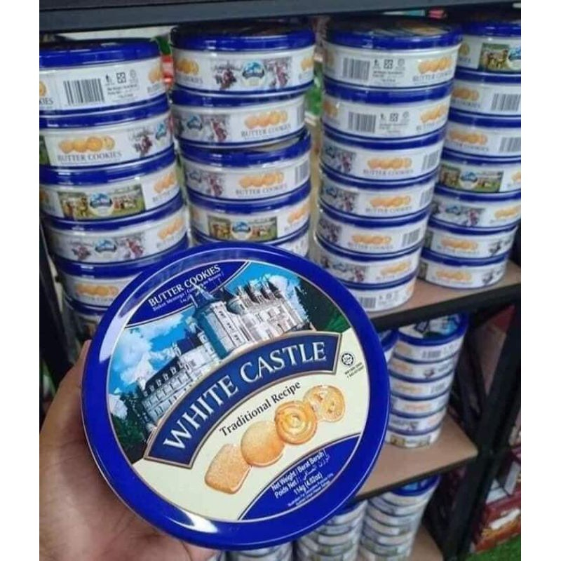 คุกกี้ราชวัง-white-castle-รุ่นกระป๋องน้ำเงิน-ขนาด-80-กรัม-ขนม-คุ๊กกี้เนย-butter-cookies-ของทานเล่น-คุกกี้พระราชวัง-นำเข้