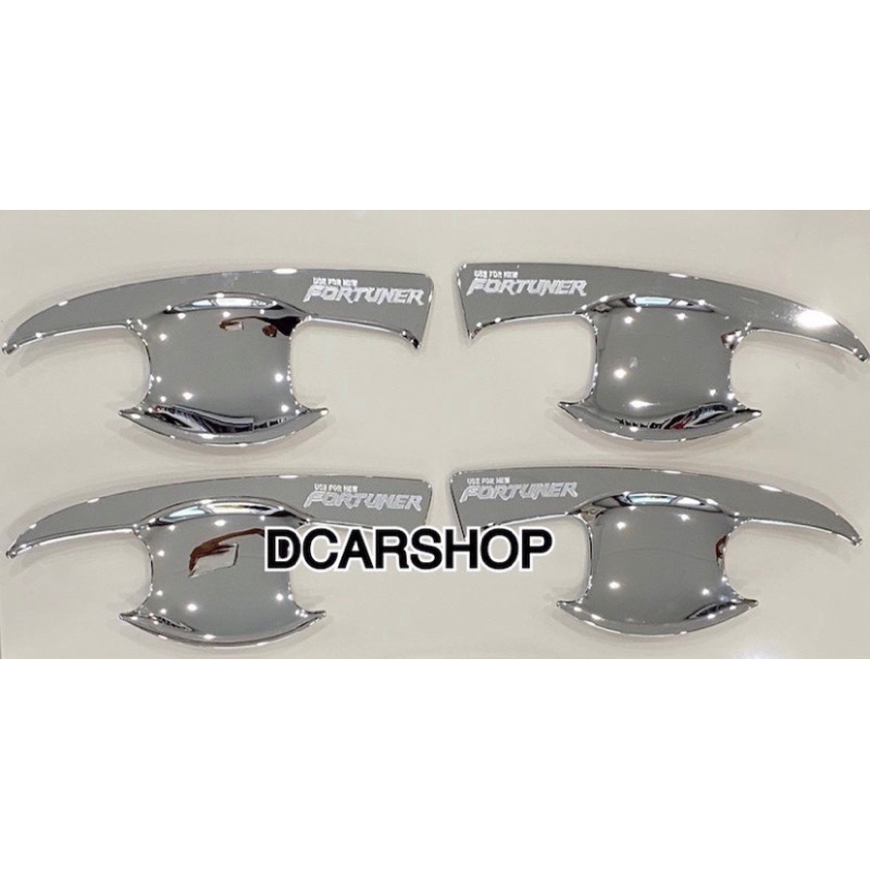 เบ้ารองมือเปิด-ครอบมือจับ-มีปุ่มกด-toyota-fortuner-ฟอร์จูนเนอร์ปี-2015-2023-สีชุปโครเมี่ยม