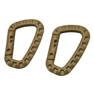 คาราบิเนอร์พลาสติก 2 ชิ้น สีเนื้อ PLASTIC CARABINER D RING 2PCS TAN Color