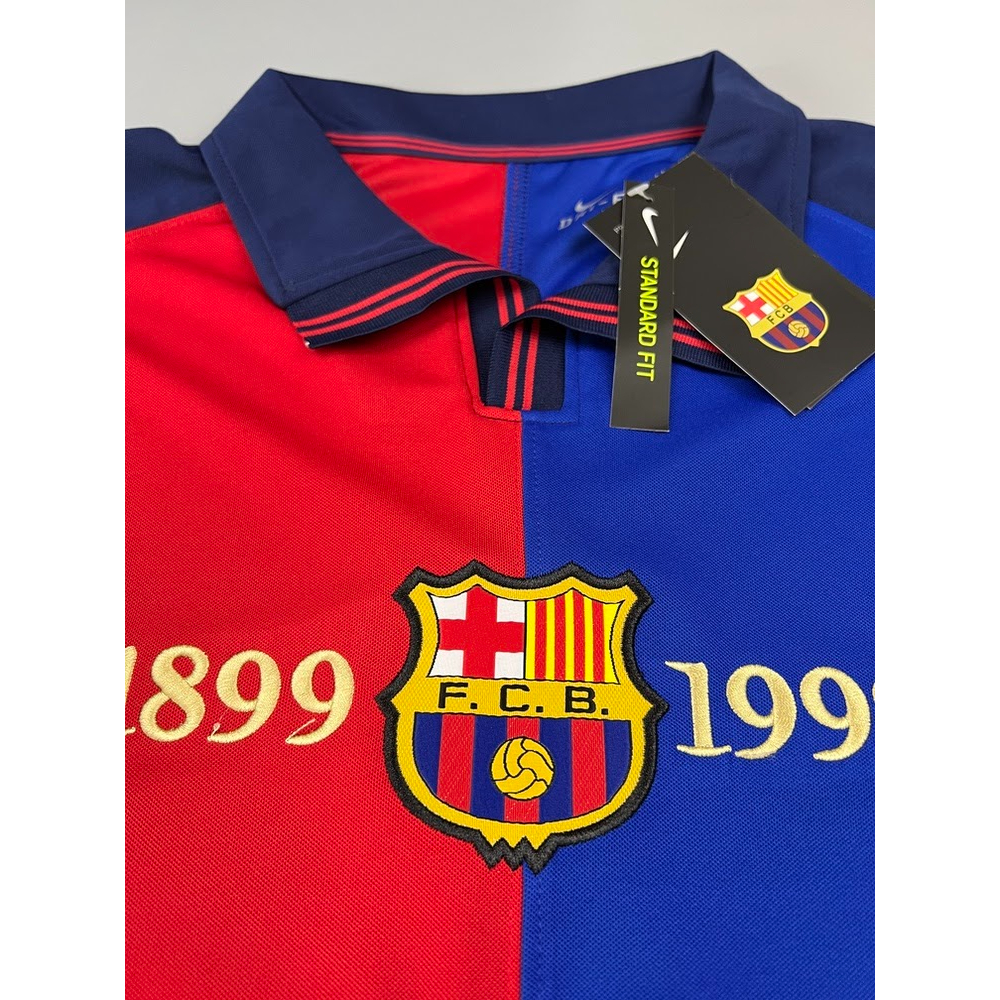 เสื้อบอล-ย้อนยุค-บาร์เซโลน่า-1999-เหย้า-retro-barcelona-home-พร้อมเบอร์ชื่อ-7-figo-ครบ-100-ปี-1899-1999-เรโทร-คลาสสิค