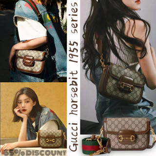 กระเป๋าถือมินิ Gucci horsebit 1955 series (พร้อมสายสะพายไหล่คู่ที่ถอดออกได้/กระเป๋าสะพายข้าง