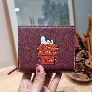 COACH CF252 COACH × PEANUTS SNAP WALLET WITH SNOOPY LIGHTS MOTIF