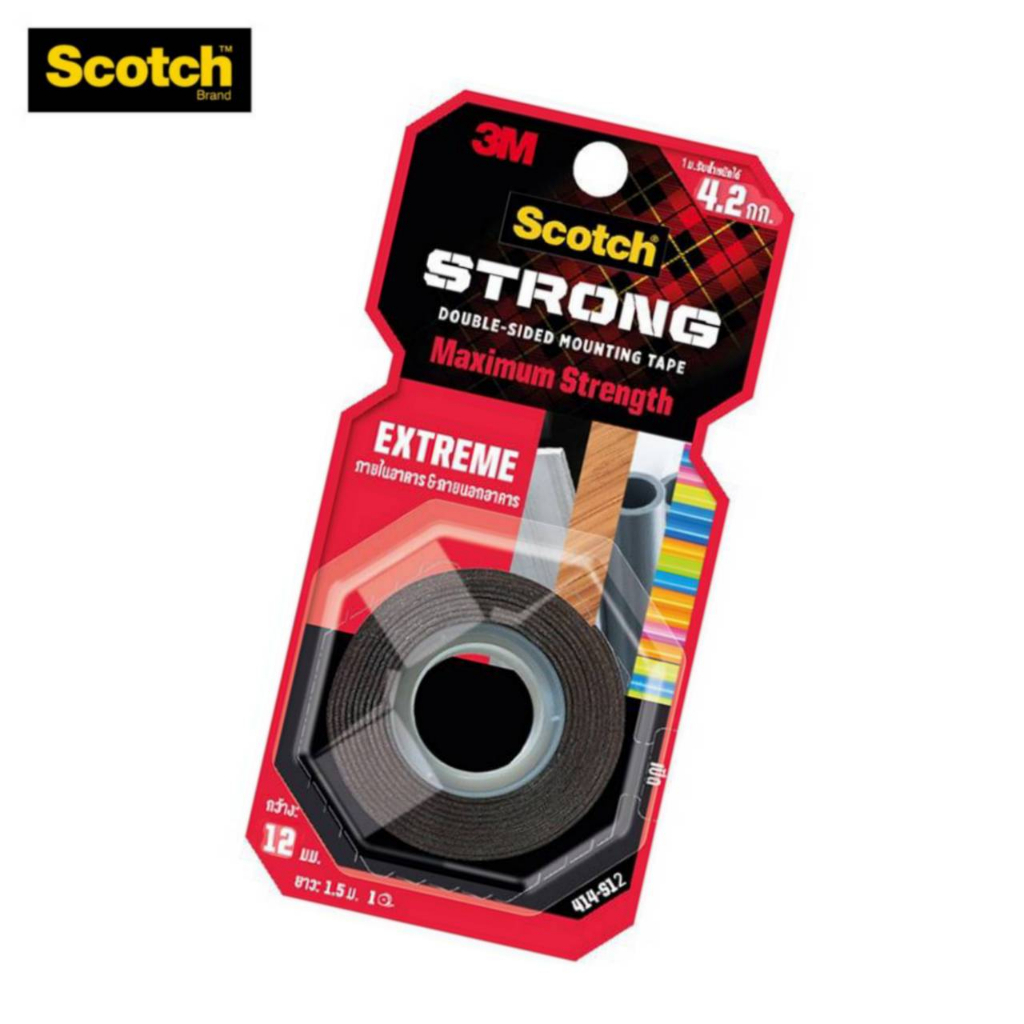 เทปกาวสองหน้า 3M Scotch Extreme Mounting Tape 414 S12 ขนาด 12มม.x1.5ม.