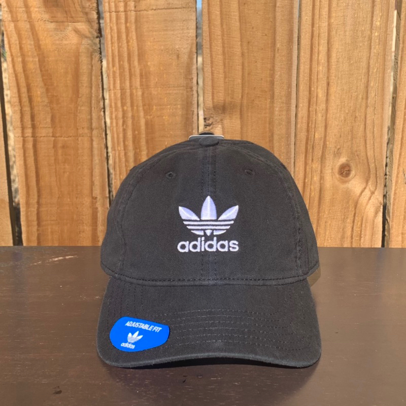 adidas-relaxed-strap-back-hat-black-mens-amp-originals-หมวกแบรนด์-adidas-มือ1-ของแท้