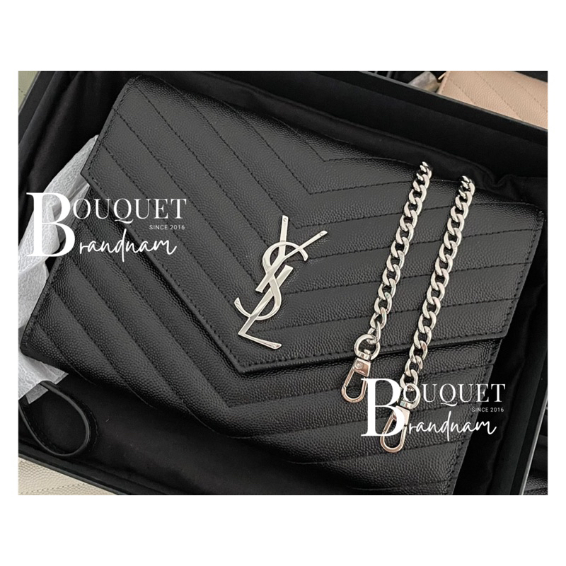 new-ysl-clutch-สีดำ-อะไหล่เงิน