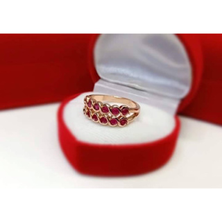 แหวนทับทิมสีชมพูไข่ปลา#แหวนนากสวยๆ