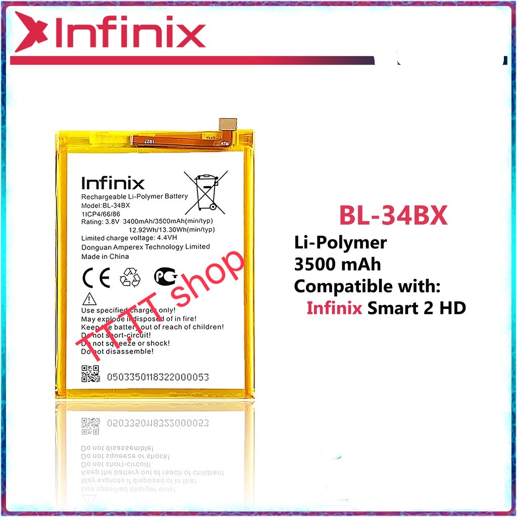 แบตเตอรี่ Infinix Smart 2 HD X609 BL-34BX 3500mAh รับประกัน 3 เดือน ...