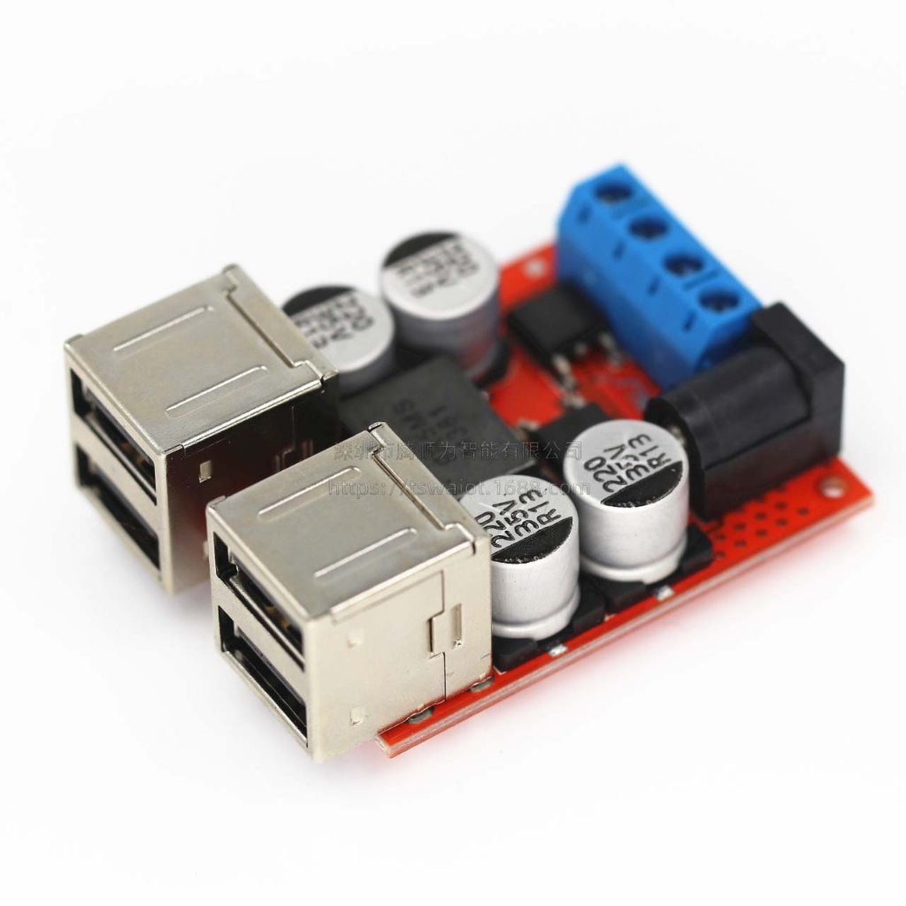 🇹🇭 โมดูลแปลงไฟ 8-35V เป็น 5V แบบ USB 4 พอร์ท กระแสสูงสุด 8A Step down 8 ...