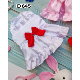 Pet clothes -Doggydolly  เสื้อผ้าแฟชั่น น้องหมาน้องแมว  สัตว์เลี้ยง ชุดกระโปรง  สีขาว  D645 ขนาด1-9โล