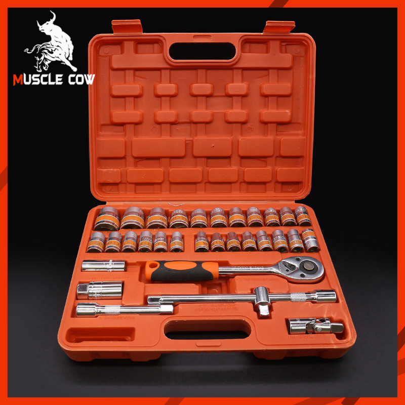 Muscle Cow ชุดเครื่องมือ ประแจ ชุดบล็อก 1/2 (4หุน) SOCKET SET (32ตัว ...
