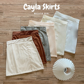 สินค้า BG • Cayla skirts 🥤พร้อมส่ง🥤WMXNVS ลด 15% ไม่มีขั้นต่ำ กระโปรงทรงเอ กระโปรงผ่าหน้า กระโปรสั้น Becutiegirl