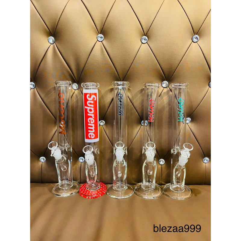 บ้องกัญชา-บ้องแก้ว-bongสีใสmolino-สินค้าขายดีสูง35cmปาก5-5cmฐาน9cm-หลอดแก้วหนาสวย