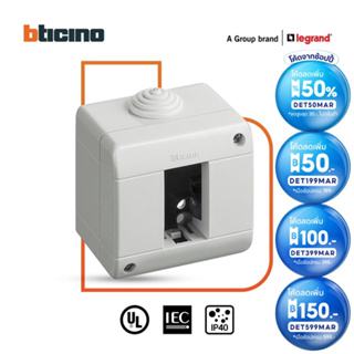 BTicino กล่องกันฝุ่น (แบบติดลอย) 1 | 2 | 3 ช่อง สีเทา Idrobox Surface Mounted Housing IP40, Grey Color | BTiSmart