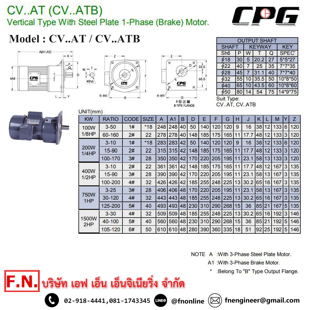 cpg-cv1500-15at-มอเตอร์เกียร์-แบบขาตั้ง-2hp-220v-อัตราทด-1-15-รุ่นรับงานหนัก