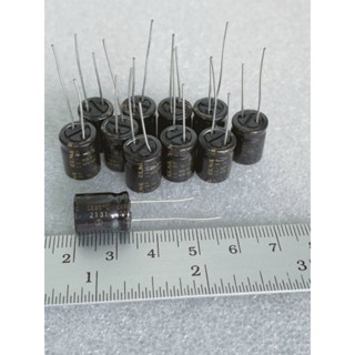 (แพ็ค10ตัว) CAPACITOR 47UF50V ELNA ขนาด10x12mm BP Cไม่มีขั่วบวกลบ 85C สีดำแถบทอง 47uf50v