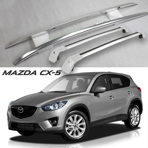 แร็คหลังคารถ Roof Rack + Cross Bar Rack MAZDA CX5 KE อลูมิเนียมสีบรอนท