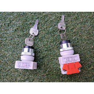 LAY37 22 MM ROTARY SWITCH 2/ 3 ตำแหน่งลูกบิดหมุนกุญแจล็อค 1NO/1NC   ROTARY SWITCH DPST สวิทช์ล็อค 660V UI 10A ITH