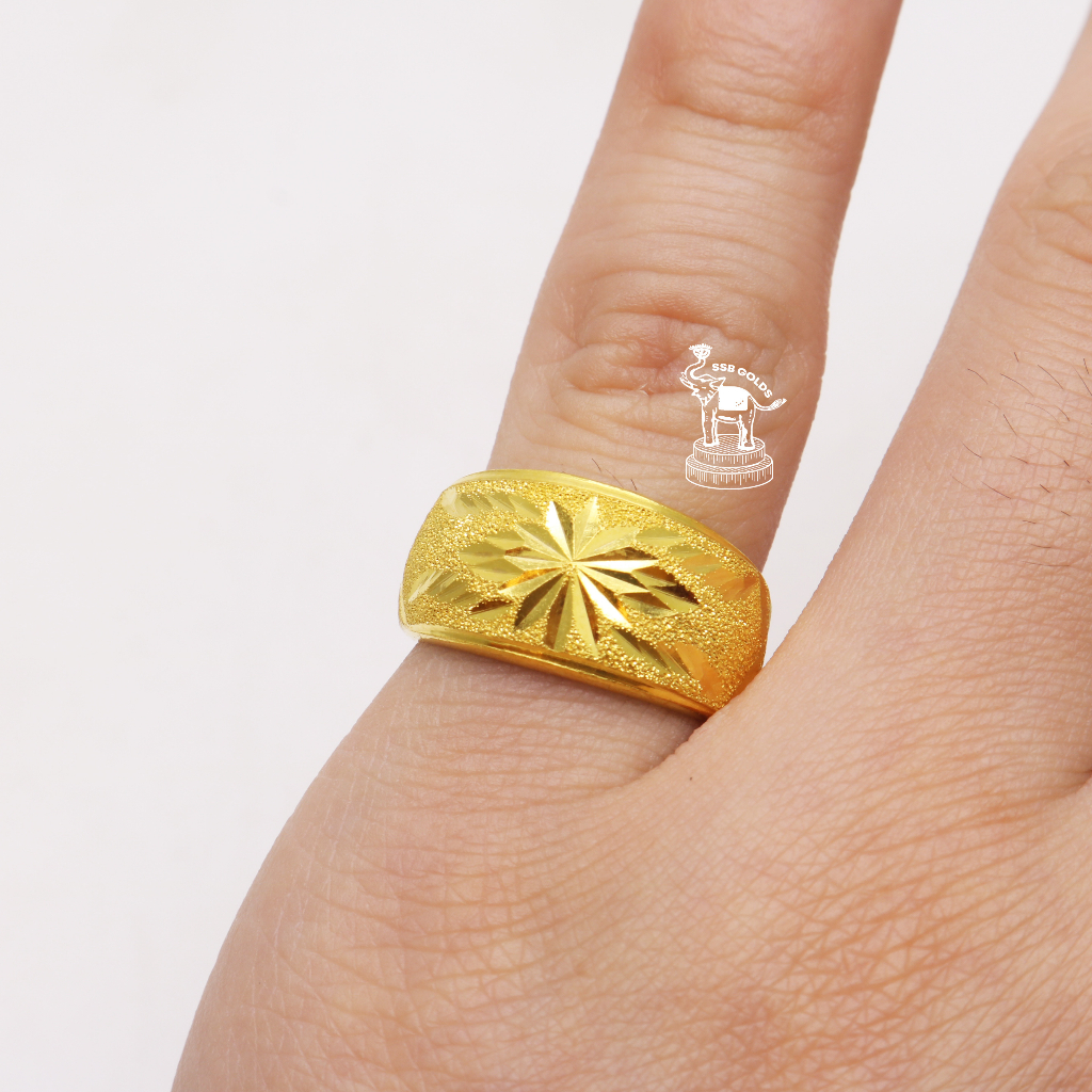 แหวนทอง 1 สลึง ทอง 96.5% รวมลายมังกรและหัวโปร่ง ทองแท้ ขายได้ จำนำได้