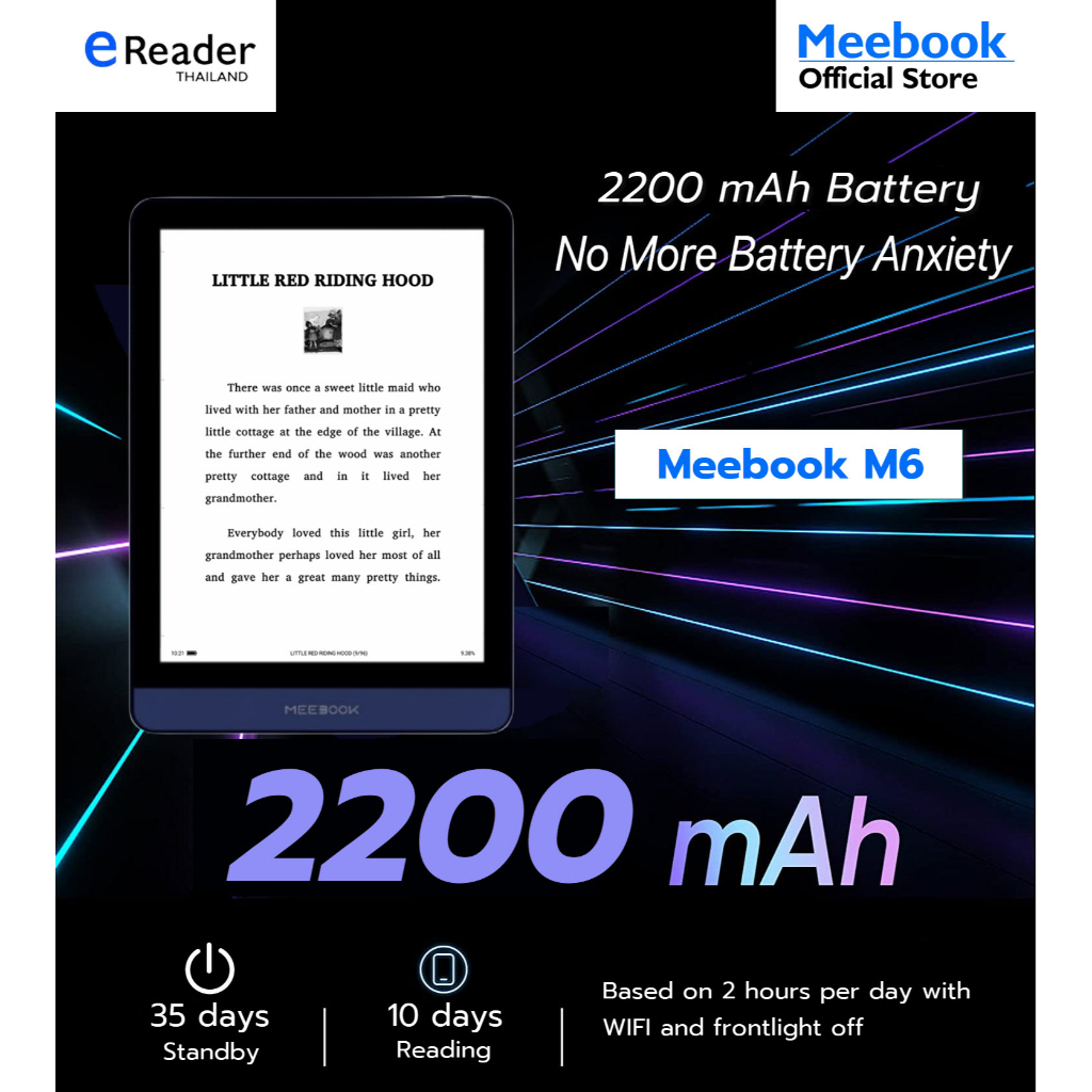 Meebook M6 eBook Reader 2023 Edition - New 6" Eink (Android 11 / Micro SD Slot 1TB)