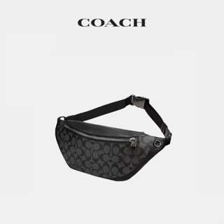 ภาพหน้าปกสินค้า100% genuine COACH/Coach Ole men\'s bag presbyopia WARREN medium zipper waist bag black ที่เกี่ยวข้อง