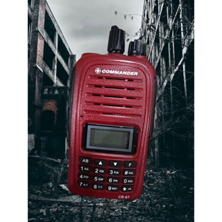 วิทยุสื่อสาร COMMANDER CB-67 เครื่องแดง (กันน้ำมาตรฐาน IP67) ความถี่วิทยุประชาชน หน้าจอโชว์ 2 ช่อง 2 ย่านความถี่