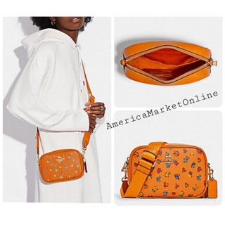 กระเป๋า COACH/ Mini Jamie Camera Bag With Mini Vintage Rose Print Orange Multi (COACH C9938 )