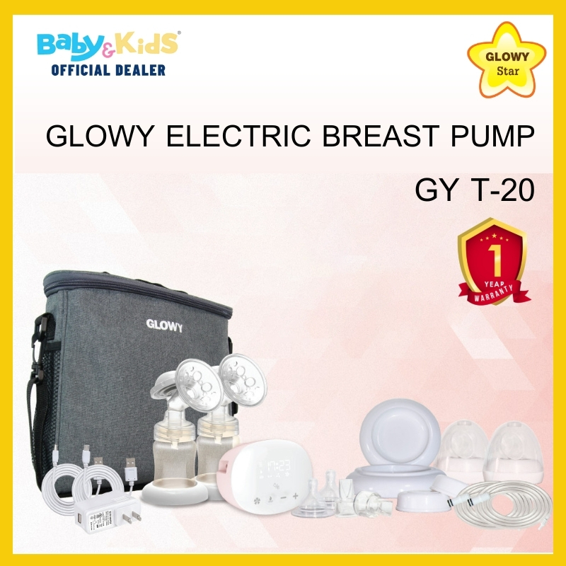 glowy-star-electric-breast-pump-เครื่องปั๊มนม-เครื่องปั๊มนมไฟฟ้า-เต้าคู่-มีแบตเตอรี่ในตัว-ขนาดเล็ก-พกพาง่าย