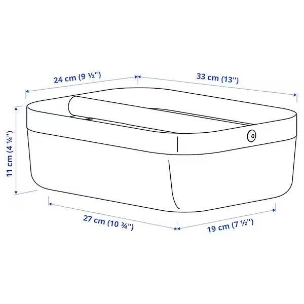 risatorp-รีซาทอร์ป-ตะกร้ามีช่องแบ่ง-ขาว-33x24x11-ซม