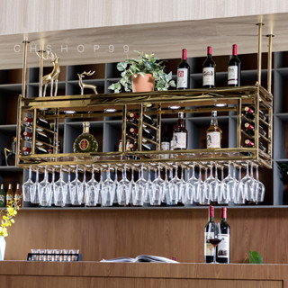 ที่แขวนแก้วไวน์ wine glass rack ราวแขวนแก้วไวน์ติดเพดานสแตนเลสแท้ งานนำเข้าสวยหรู แต่งบ้านหรู ส่งฟรี