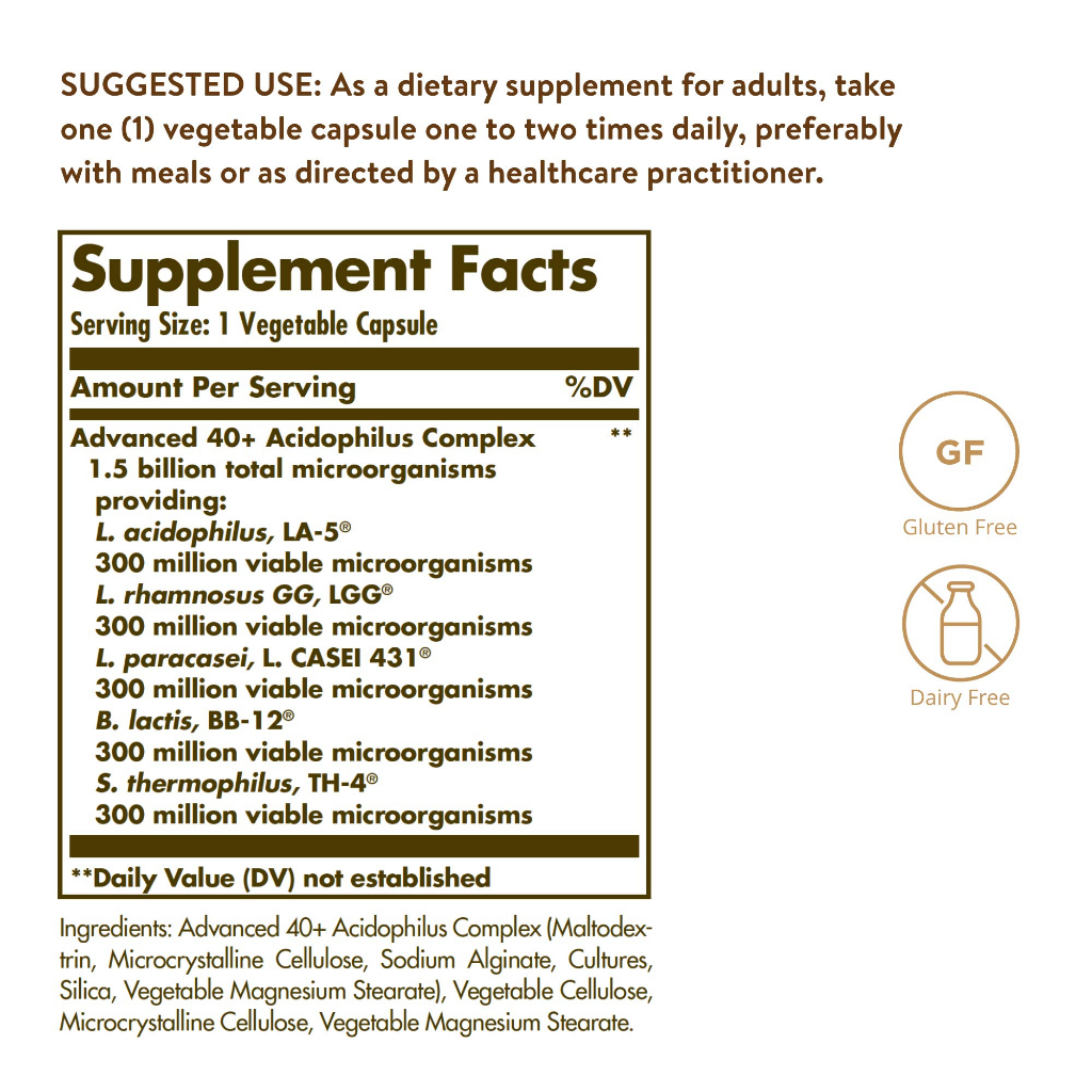 โปรไบโอติก-สุขภาพระบบสำไส้-probiotics-digestive-health-solgar-acidophilus