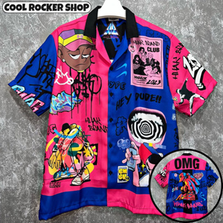 Cool Rocker : เสื้อเชิ้ตลาย OMG GRAFFTI