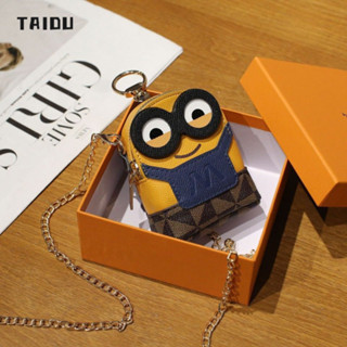 TAIDU กระเป๋าใส่เหรียญมือถือ ins style กระเป๋าสตางค์ใบเล็กแนวทแยง แฟชั่นมินิ เก็บเหรียญและกุญแจ เล็กและน่ารัก