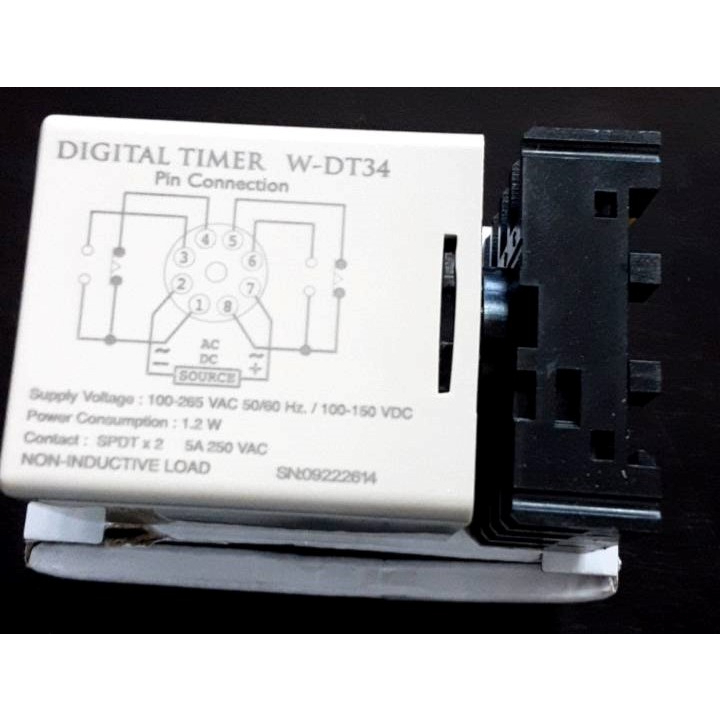 WIP ดิจิตอลทามเมอร์ รุ่นW-DT34 สวิทซ์ นาพิกา Digital Timer 220VAC นาพิ ...