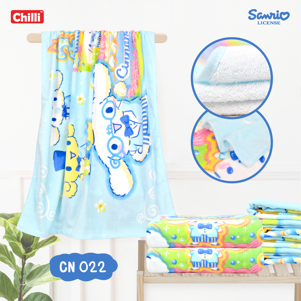 chilli-by-jhc-thailand-cinnamoroll-ผ้าขนหนูลิขสิทธิ์แท้-ผ้า-cotton-100-ซึมซับน้ำได้ดี-no-10004