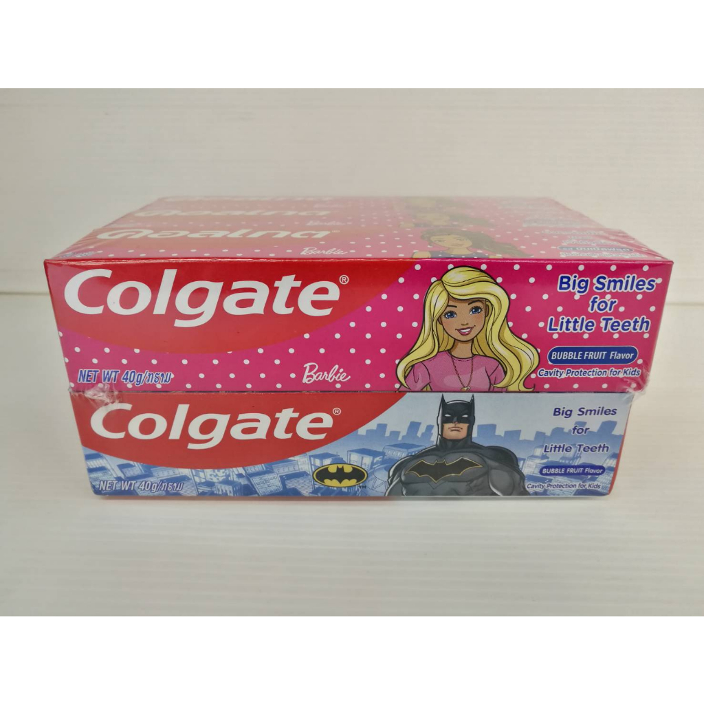 แพ็ค-6-colgate-ยาสีฟันเด็ก-คอลเกต-แบทแมน-amp-บาร์บี้-รสบับเบิ้ลฟรุต-ขนาด-40-กรัม